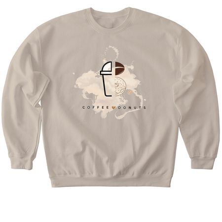 coffee donuts, a Sand Softstyle Crewneck Sweatshirt
