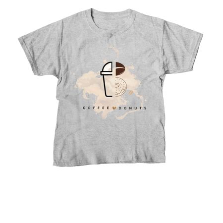 coffee donuts, a Sport Grey Youth Unisex Tee