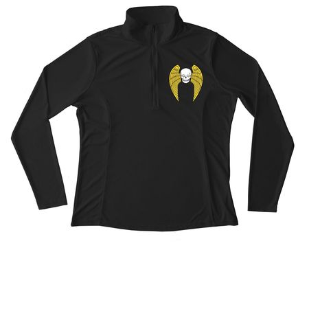 Bomb Skull Pullover - Women's Cut, a Black Women's Performance Quarter Zip Pullover