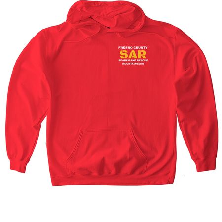 SAR, a Red Gildan Softstyle Pullover Hoodie