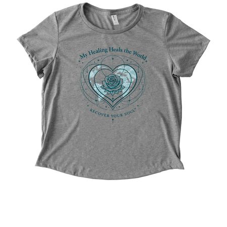 My Healing Heals the World, a Aluminum Grey Allmade Eco Triblend Women?s Scoop Neck Tee