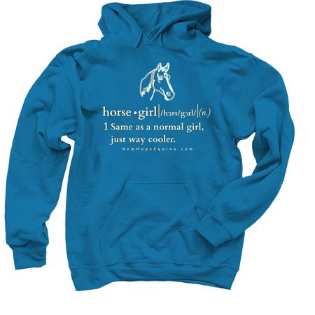"Horse Girl" Classic Collection, a Sapphire Pullover Hoodie