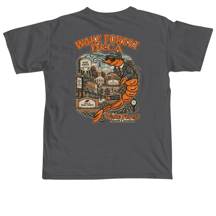 DECA "Pimp Shrimp" Tee, a Pepper Comfort Colors Unisex Tee (back-view)