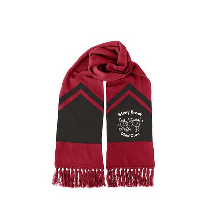 Logo Scarf, a Deep Red/ Black Two-Tone Gameday Scarf