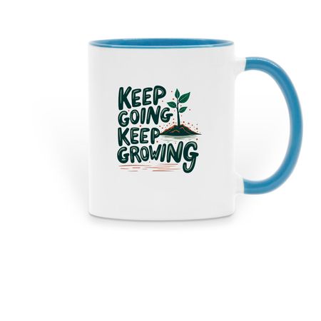 Keep Going, Keep Growing Mug, a Light Blue Two-Tone Ceramic Mug