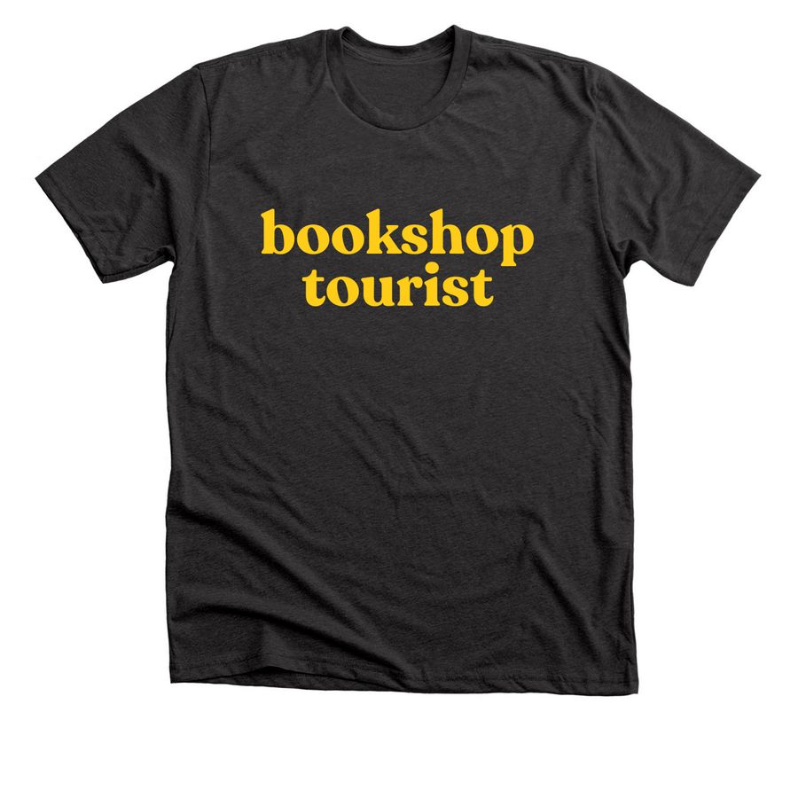 Iowa Indie Bookshop Tourist, a Dark Grey Heather Premium Unisex Tee