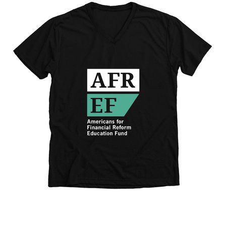 AFREF Logo Tee, Dark, a Solid Black Blend Premium V-Neck Tee