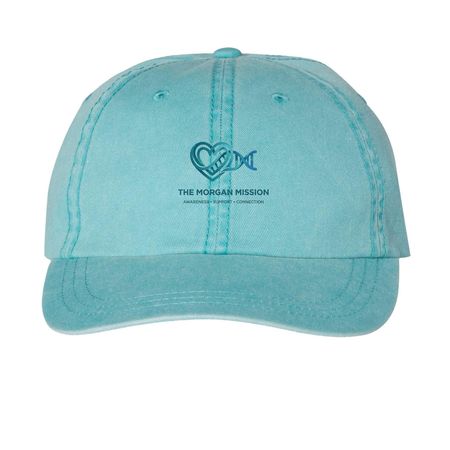 The Morgan Mission, a Aqua Printed Pigment Dye Baseball Cap