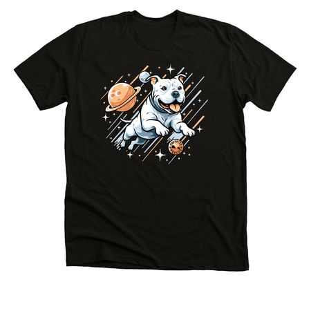 Please Give Us Space (f+b), a Black Heather Premium Unisex Tee