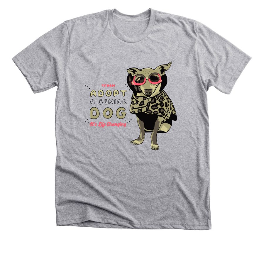 Adopt a Senior Dog!, a Athletic Heather Premium Unisex Tee