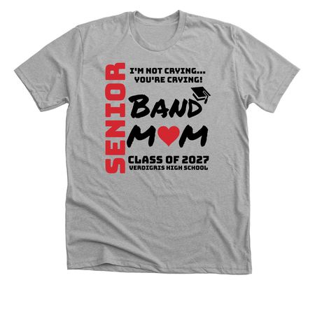 Senior Band Mom, a Athletic Heather Premium Unisex Tee