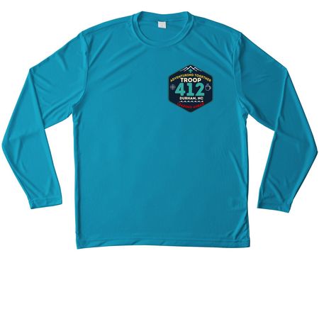 412 Leader "Class-B Uniform" Activewear Shirt, a Atomic Blue Unisex Performance Long Sleeve Tee