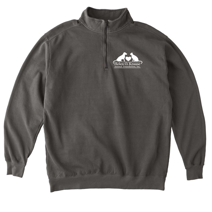 HOKAFI GEAR - Sweatshirts - Two Sided Logo, a Pepper Comfort Colors Quarter Zip Pullover