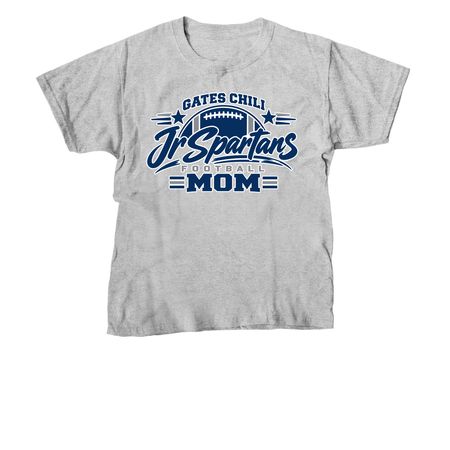 Gates Chili Jr Spartans Football Mom, a Sport Grey Youth Unisex Tee