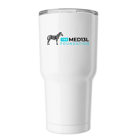 Stripes to Go, a White Insulated Tumbler (back-view)