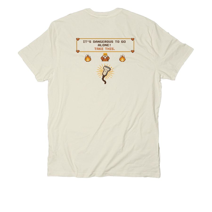 Ultrasound!, a White Sand Allmade Organic Cotton Unisex Tee (back-view)