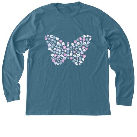 NICU Butterfly, a Heather Deep Teal Premium Long Sleeve Tee
