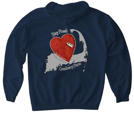 Cape Cod loves Cranberries, a Navy Gildan Softstyle Pullover Hoodie