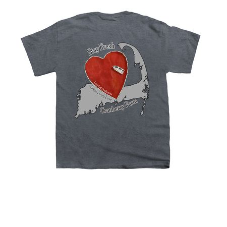 Cape Cod loves Cranberries, a Dark Heather Youth Unisex Tee