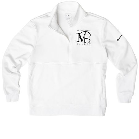 Business-Style Company Wear- White, a White Nike Club Fleece Half Zip Pullover