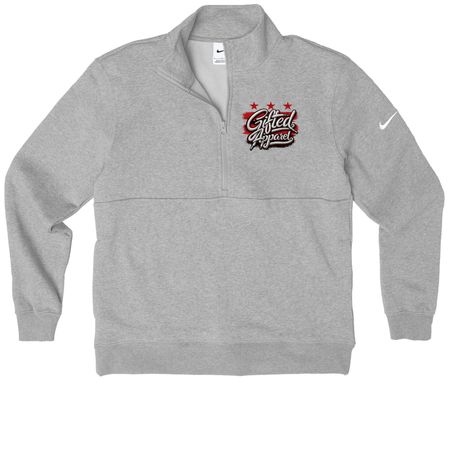 Gifted Apparel, a Dark Grey Heather Nike Club Fleece Half Zip Pullover