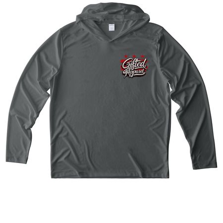 Gifted Apparel, a Dark Smoke Grey UV Performance Long Sleeve Hoodie