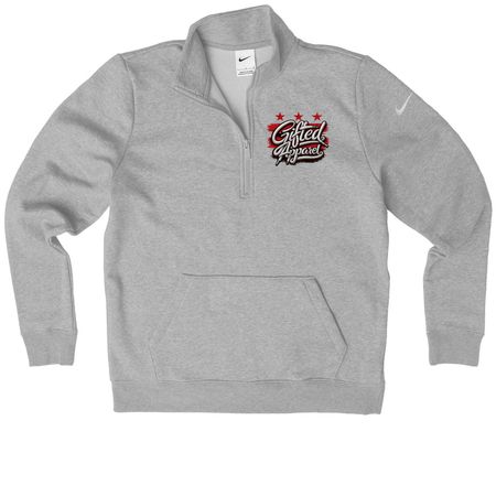 Gifted Apparel, a Dark Grey Heather Nike Women's Club Half Zip Pullover