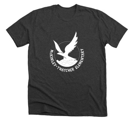 Classic White Logo, a Dark Grey Heather Premium Unisex Tee