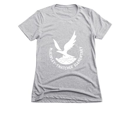 Classic White Logo, a Dark Heather Grey Women's Slim Fit Tee