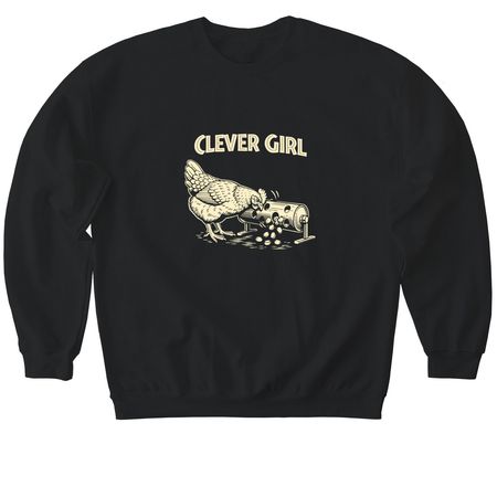 Clever Girl, a Black Softstyle Crewneck Sweatshirt