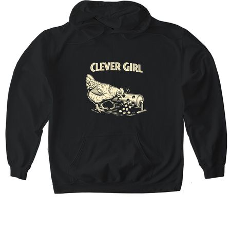 Clever Girl, a Black Gildan Softstyle Pullover Hoodie