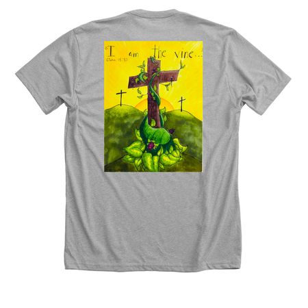 El Salvador Or Bust!&nbsp;, a Athletic Heather Premium Unisex Tee (back-view)