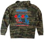 AK Runs - Fun Collection, a Forest Camo Heavyweight Camo Pullover Hoodie (back-view)