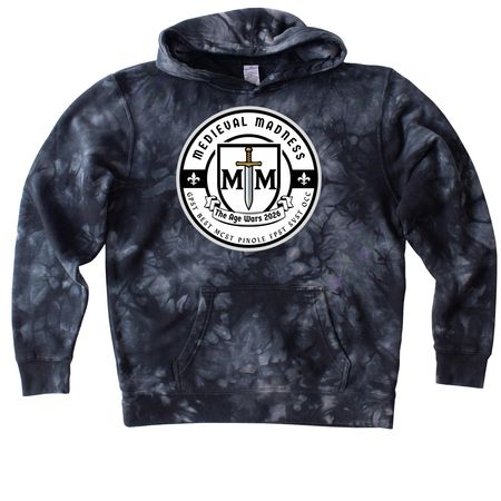 Medieval Madness 2026, a Black Youth Tie Dye Pullover Hoodie