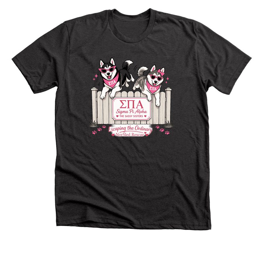 Escaping the Ordinary, a Dark Grey Heather Premium Unisex Tee
