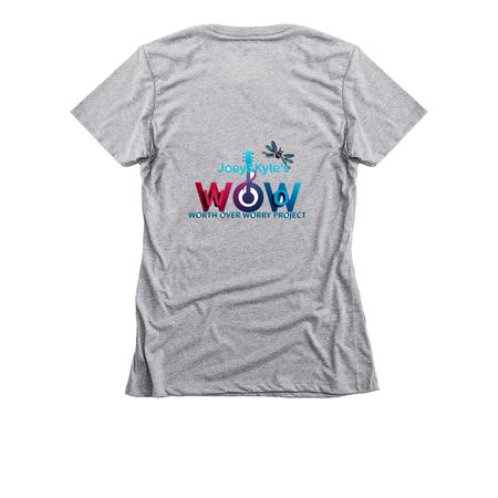 Worth Over Worry Project, a Dark Heather Grey Women's Slim Fit Tee