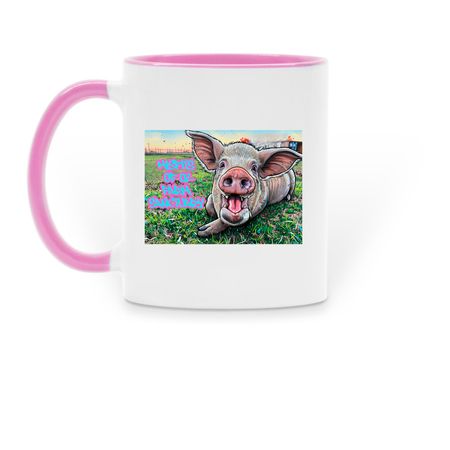 Queen Jolene Graffiti Mug&nbsp;, a Pink Two-Tone Ceramic Mug (back-view)
