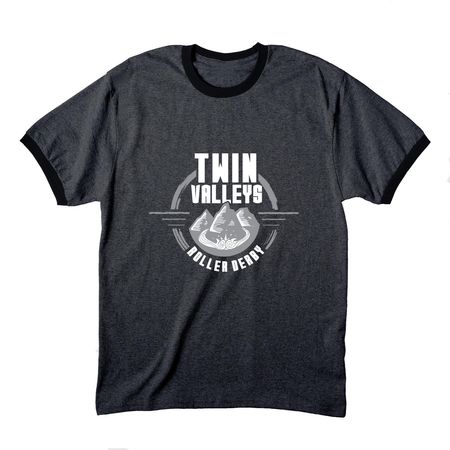 TVRD Logo T-Shirt, a Dark Heather Grey/ Jet Black Cotton Ringer Tee
