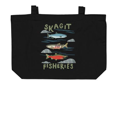 Swag Sale: Celebrate Spawner Season, a Black Large Organic Cotton Tote Bag