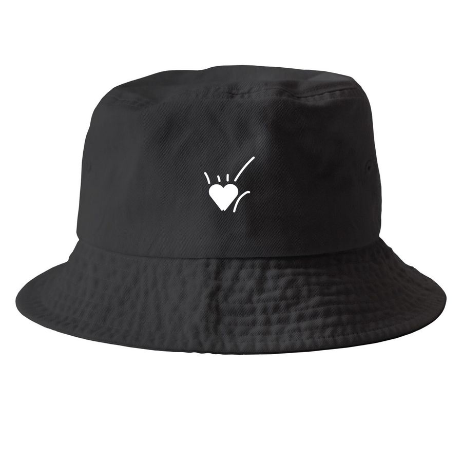 A.T.O.K Graphic Headwear "ILY", a Black Printed Bucket Hat