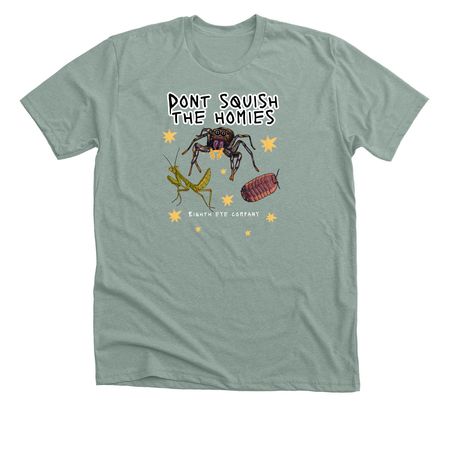 Handrawn Homies, a Heather Sage Premium Unisex Tee