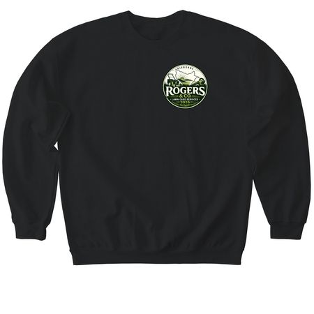 Rogers & Co. lawn care services&nbsp;, a Black Softstyle Crewneck Sweatshirt