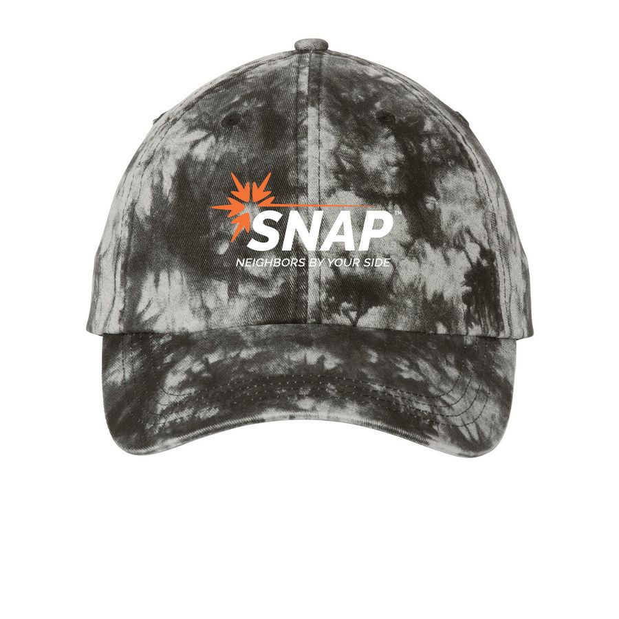 Hats, a Black Printed Tie Dye Baseball Hat