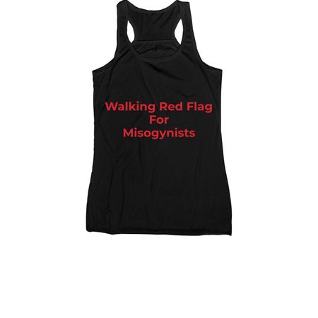 Red Flag for Misogynists (red), a Black Women's Racerback