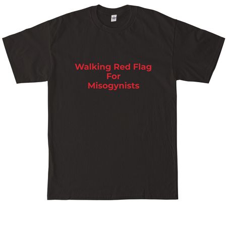 Red Flag for Misogynists (red), a Black Tall Classic Unisex Tee