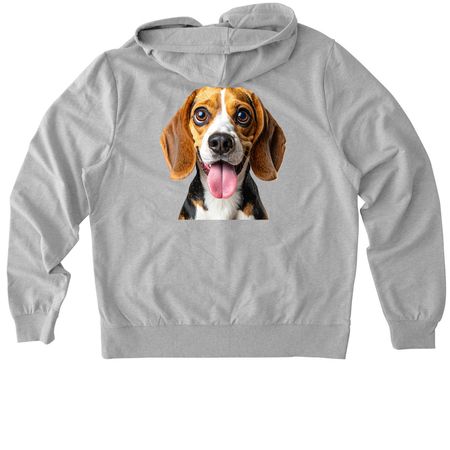 Derp Mode Activated - Beagle, a Granite Grey Heather Allmade Organic French Terry Zip Up Hoodie