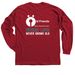 Party Animal, a Cardinal Red Classic Long Sleeve Tee (back-view)
