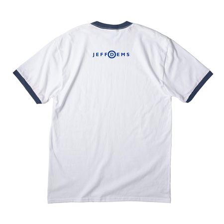 Red, White & Blue&nbsp;, a White/ Navy Cotton Ringer Tee (back-view)