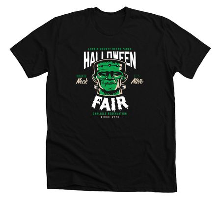 Halloween Fair: Frankenstein's Monster, a Solid Black Blend Premium Unisex Tee