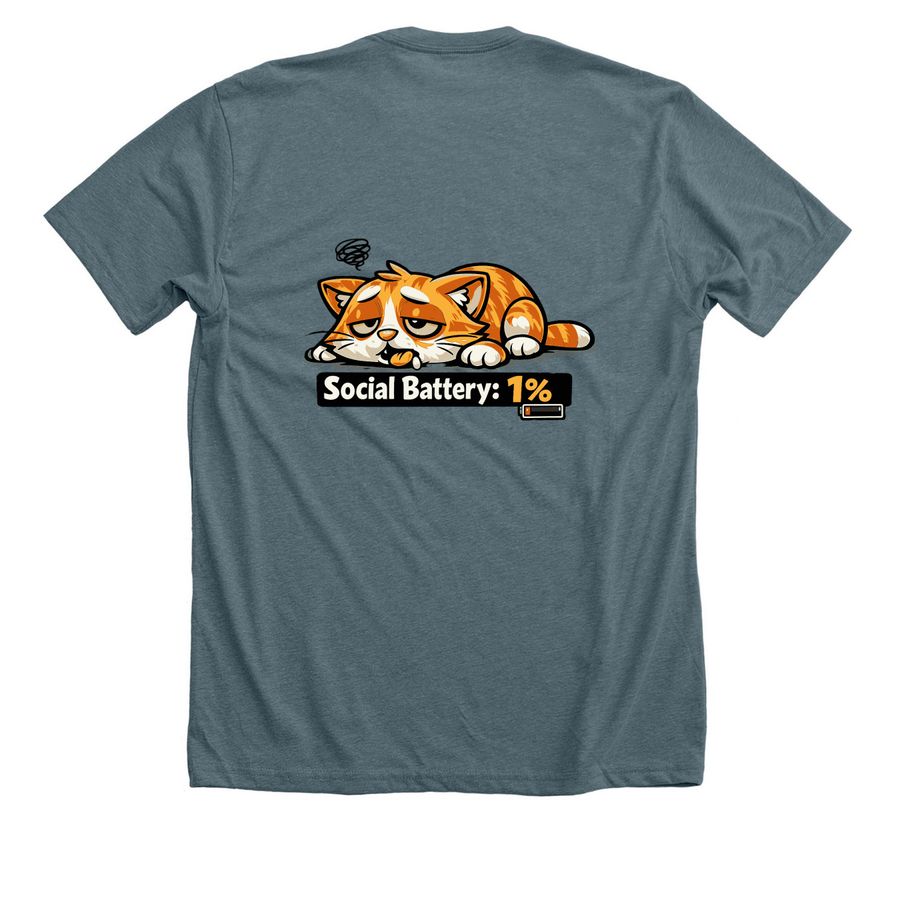 Social Battery, a Heather Slate Premium Unisex Tee